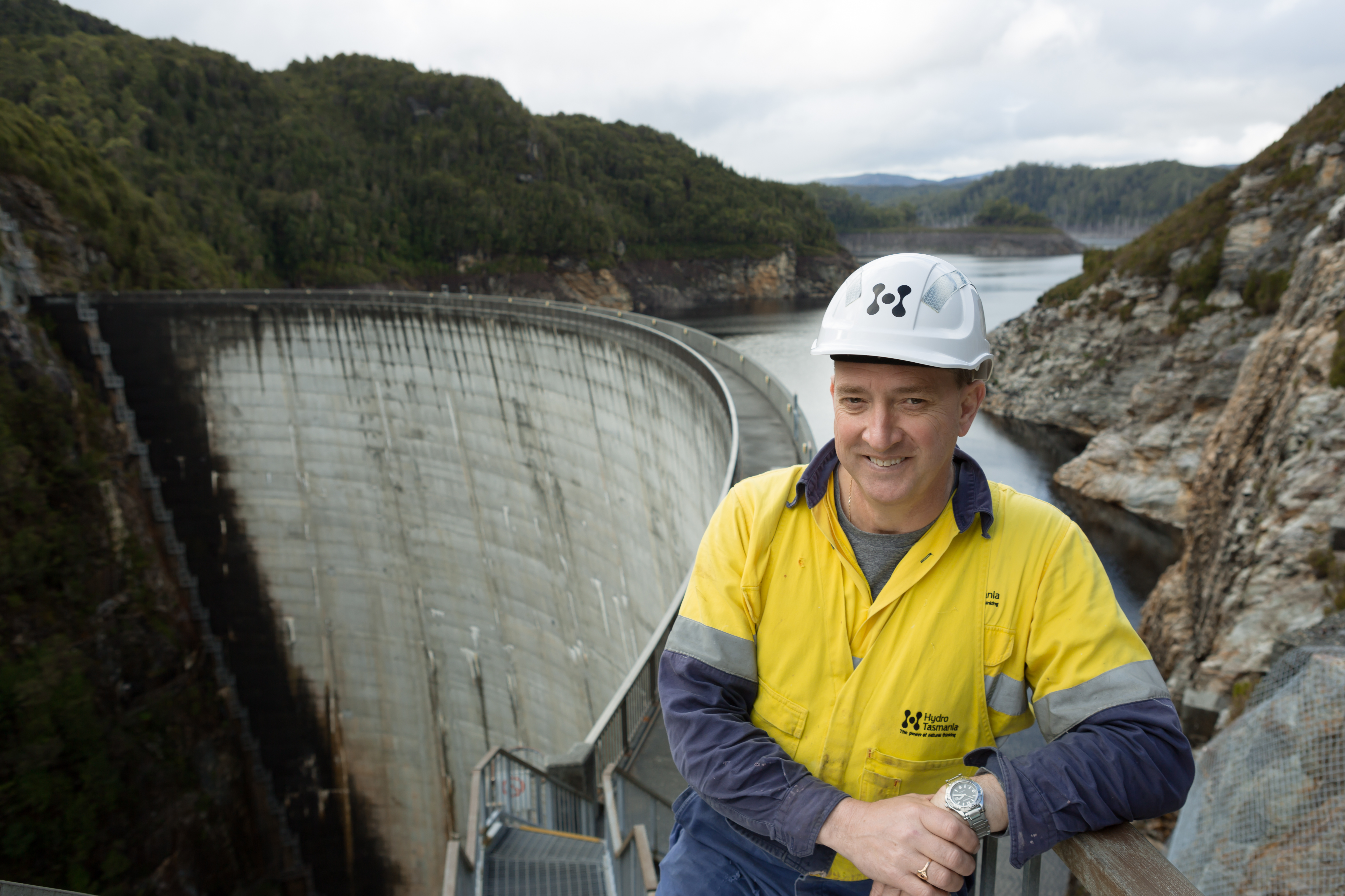 Hydro Tasmania employee Brett at Gordon Dam